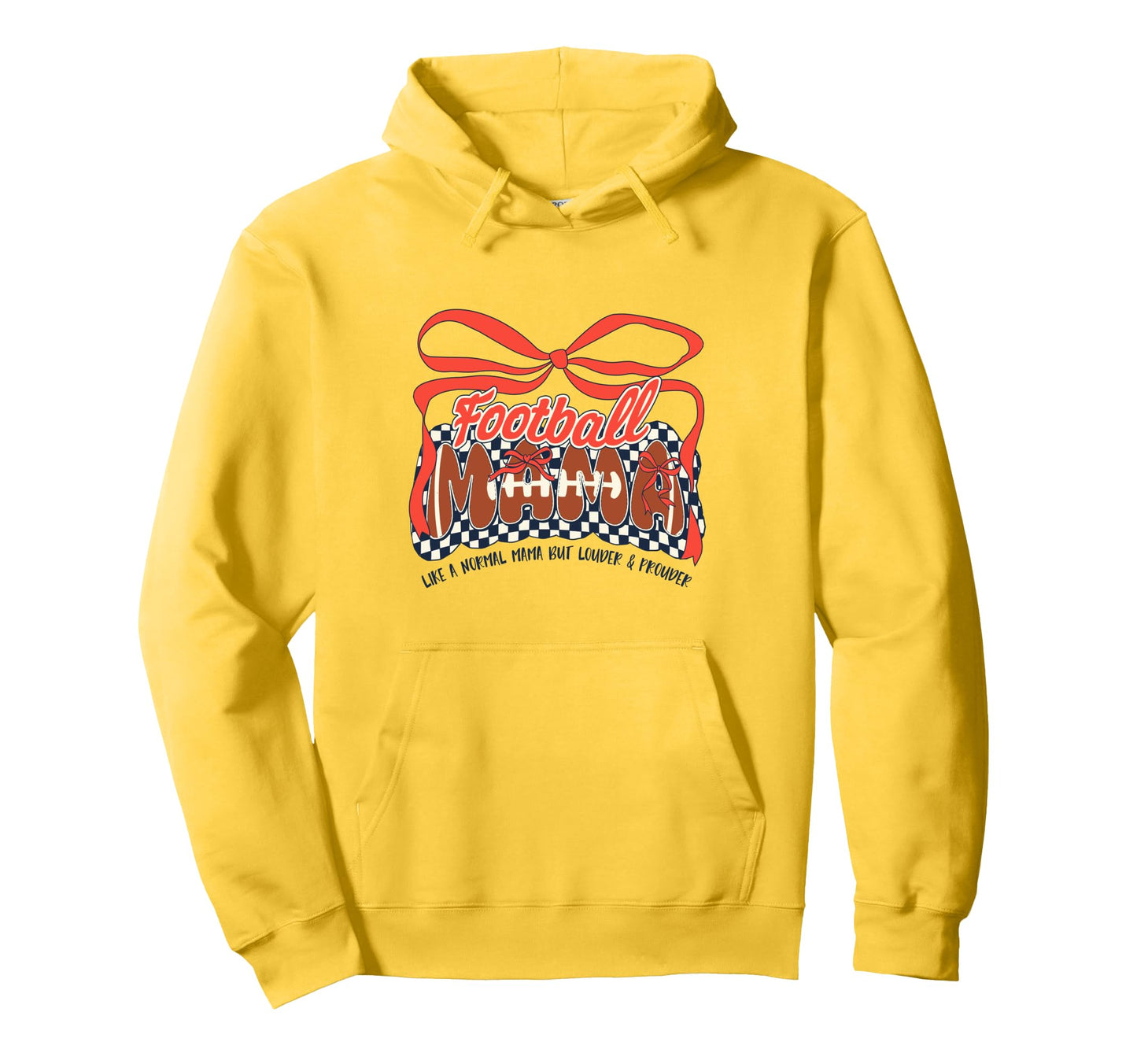 Football Mom Game Day Checkered Hoodie - Casual Everyday Wear Men Women - T-Shirt, Sweatshirt, Hoodie