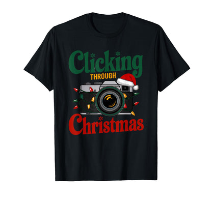 Clicking Through Camera Holiday Light T-Shirt - Minimalist Print Men Women - T-Shirt, Sweatshirt, Hoodie