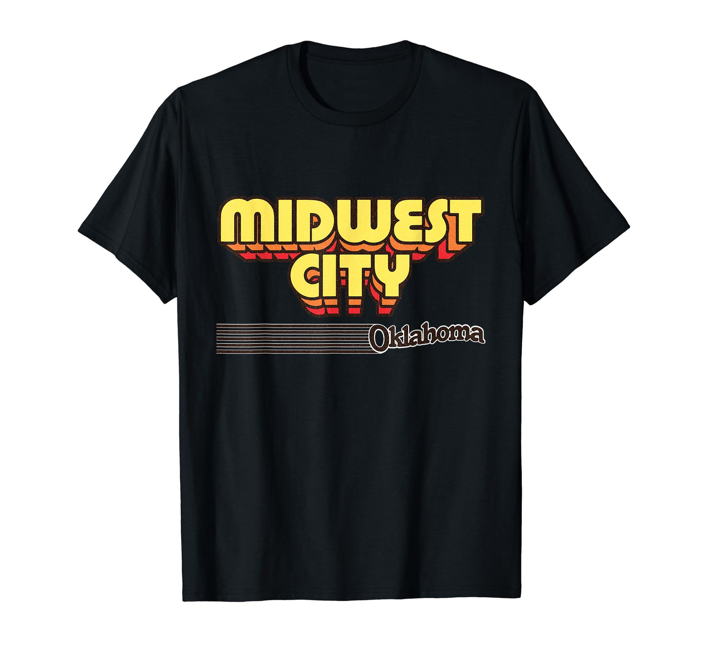 Midwest City Oklahoma Stripes T-Shirt - Fun Novelty Design Men Women - T-Shirt, Sweatshirt, Hoodie