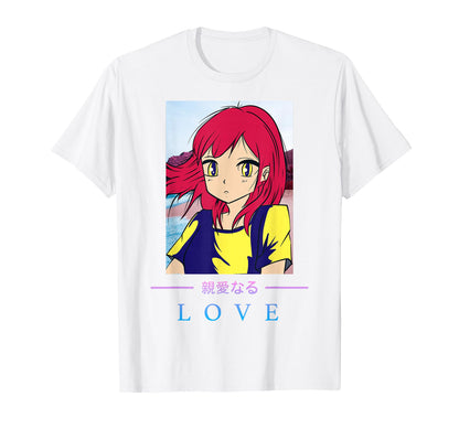 Anime Love Japanese Aesthetic Vaporwave T-Shirt - Aesthetic Graphic Unisex - T-Shirt, Sweatshirt, Hoodie