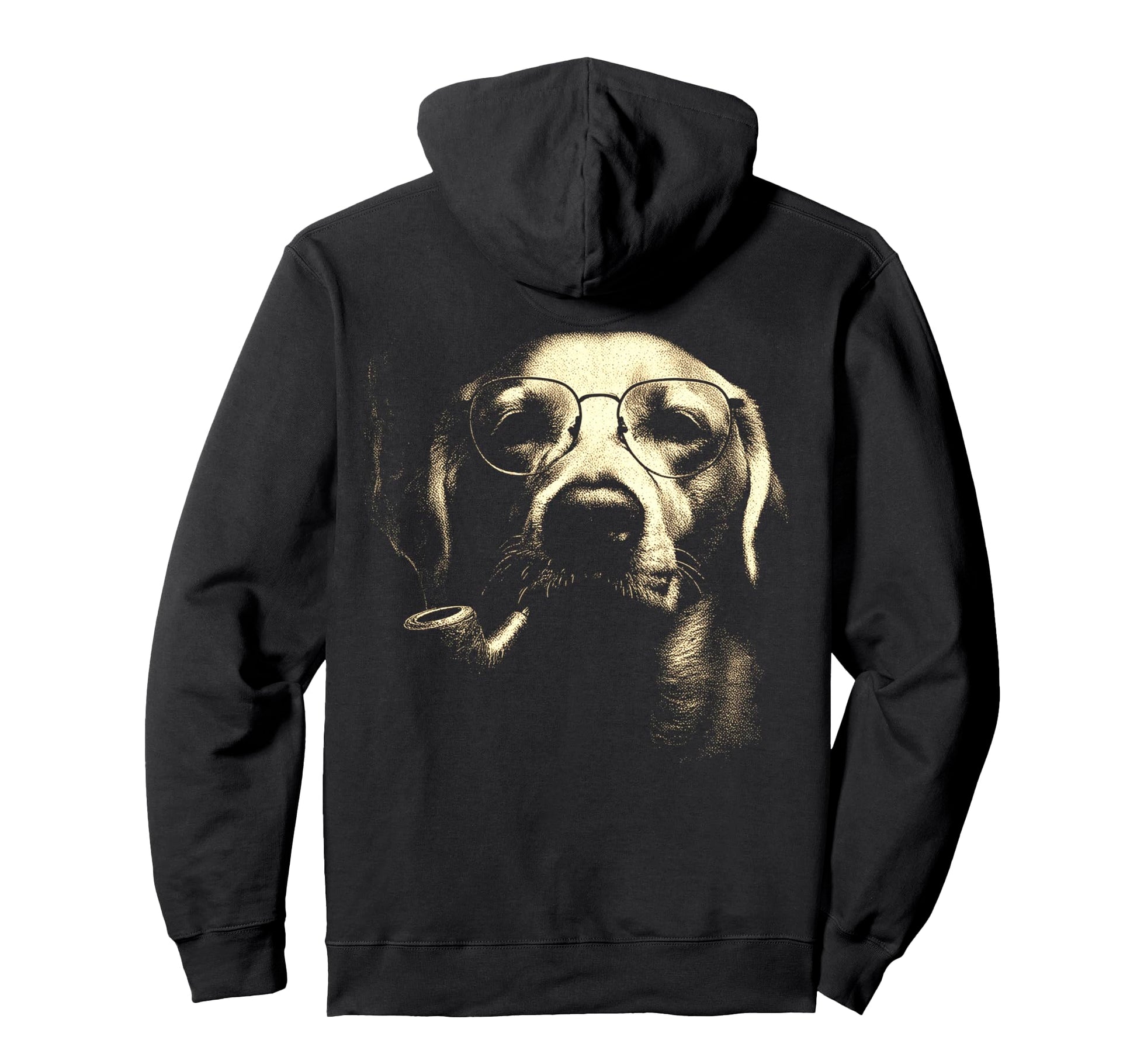 Labrador Retriever Glasses Smoking Hoodie - Fun Novelty Design for Adults - T-Shirt, Sweatshirt, Hoodie