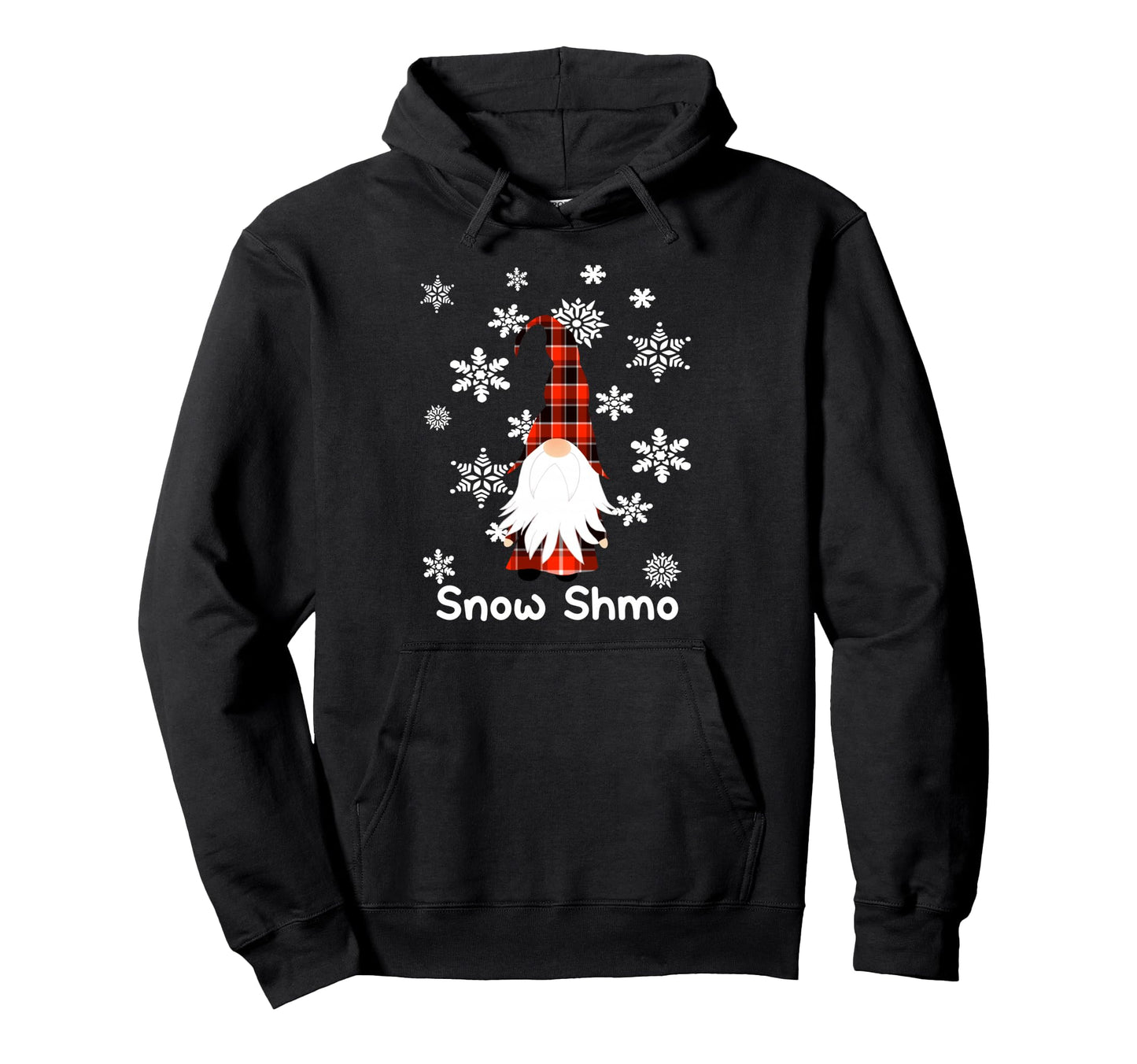 Snow Shmo Grumpy Garden Gnome Plaid Hoodie - Trendy Graphic for Adults - T-Shirt, Sweatshirt, Hoodie