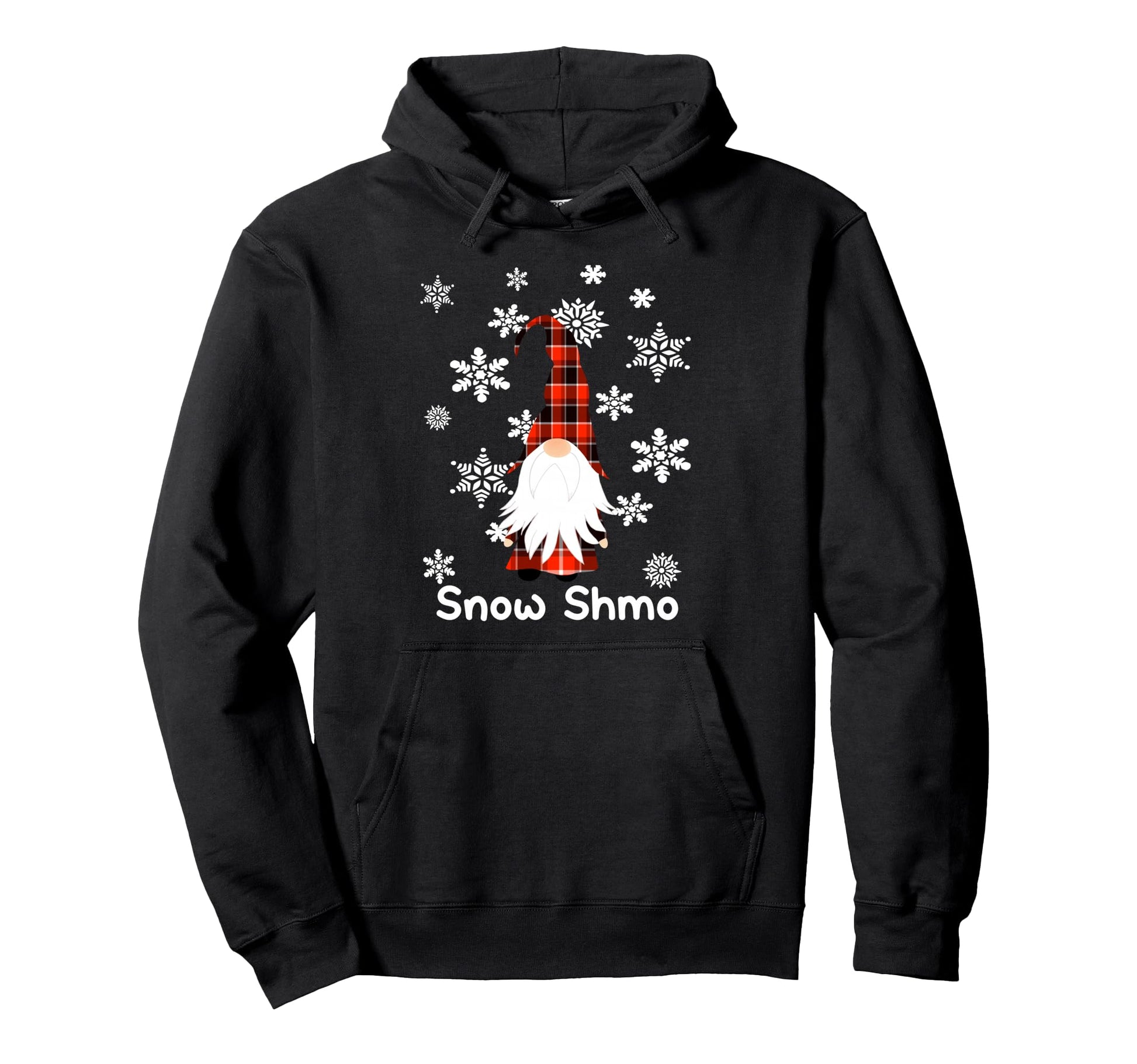 Snow Shmo Grumpy Garden Gnome Plaid Hoodie - Trendy Graphic for Adults - T-Shirt, Sweatshirt, Hoodie