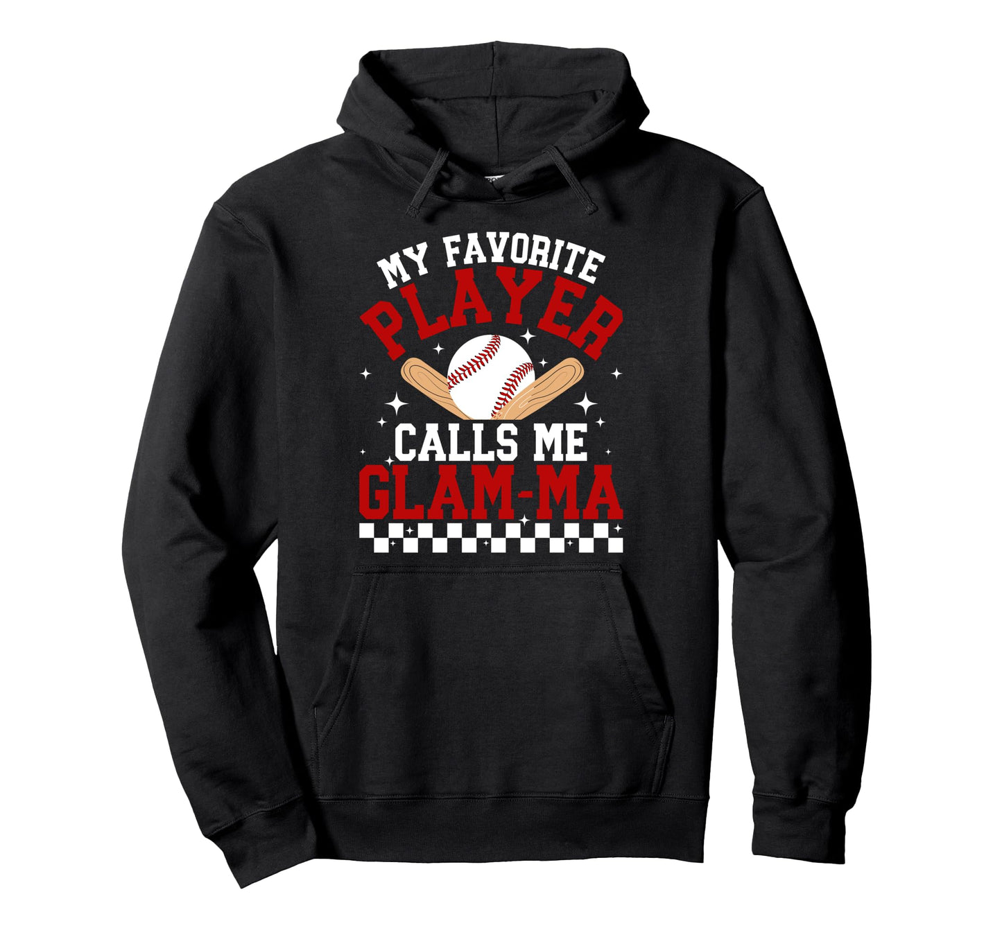 Proud Baseball Glam Ma Baseball Player Hoodie - Unique Graphic for Adults - T-Shirt, Sweatshirt, Hoodie