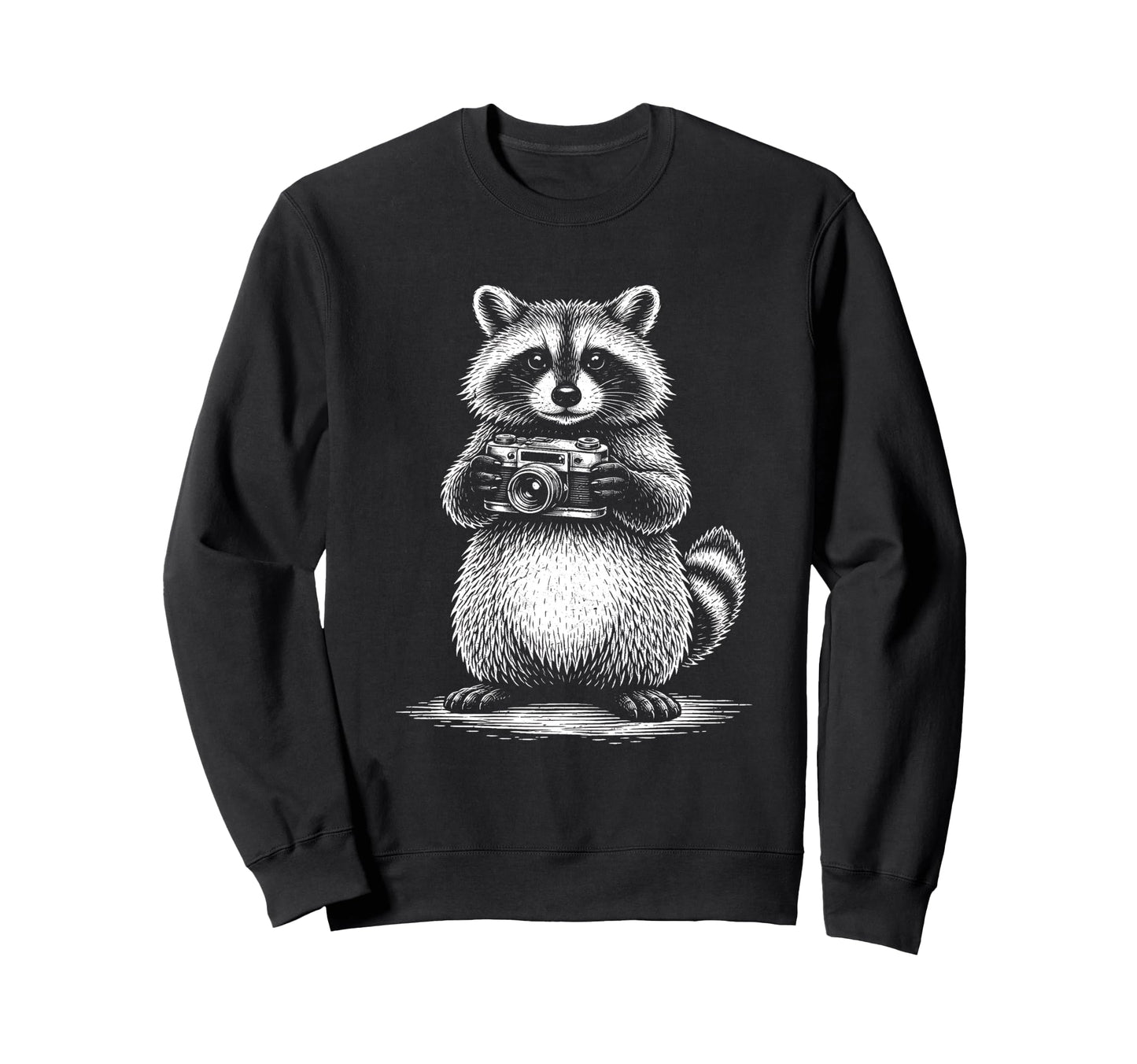 Raccoon Photographer Camera Sweatshirt - Casual Everyday Wear for Adults - T-Shirt, Sweatshirt, Hoodie