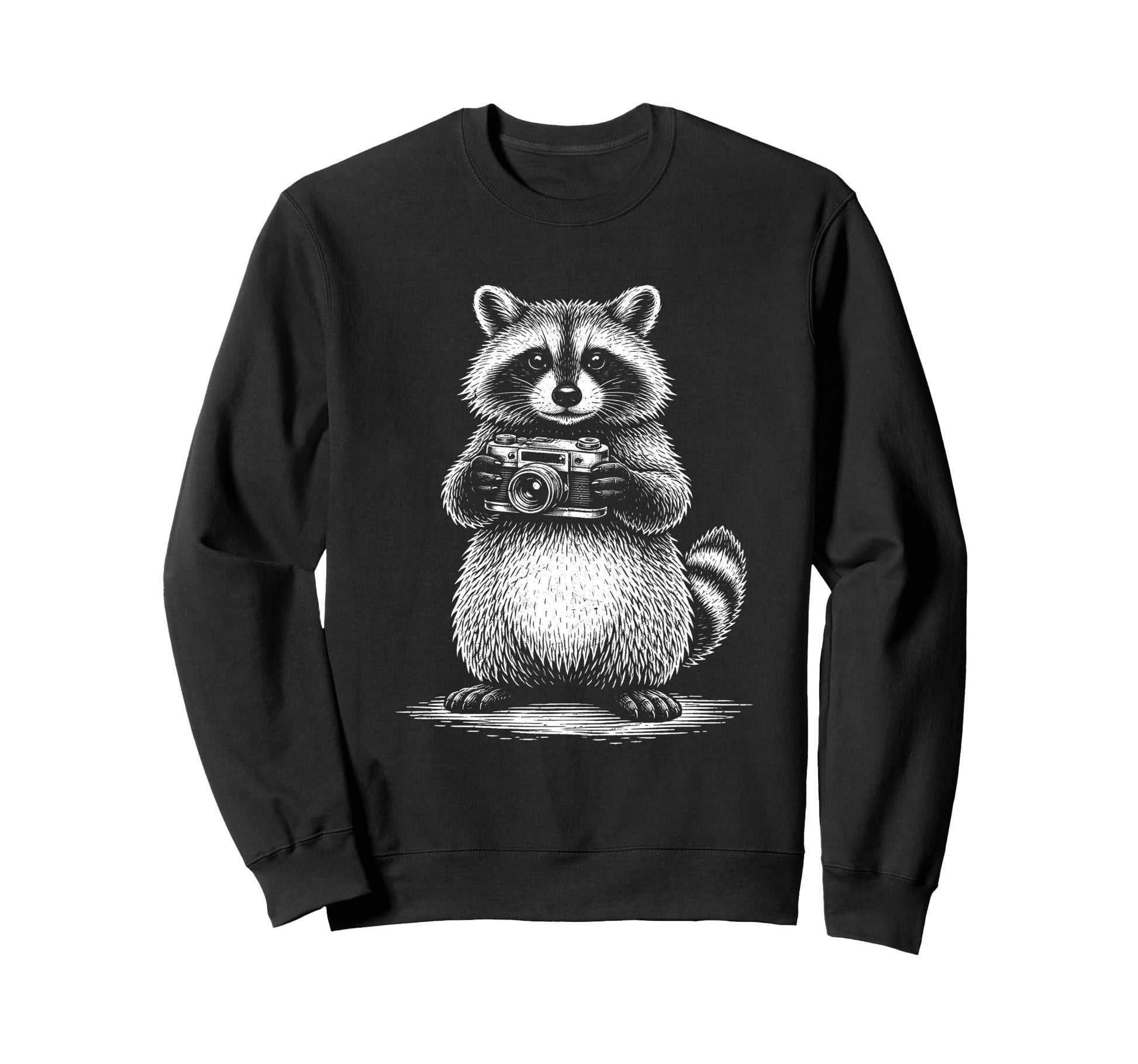 Raccoon Photographer Camera Sweatshirt - Casual Everyday Wear for Adults - T-Shirt, Sweatshirt, Hoodie