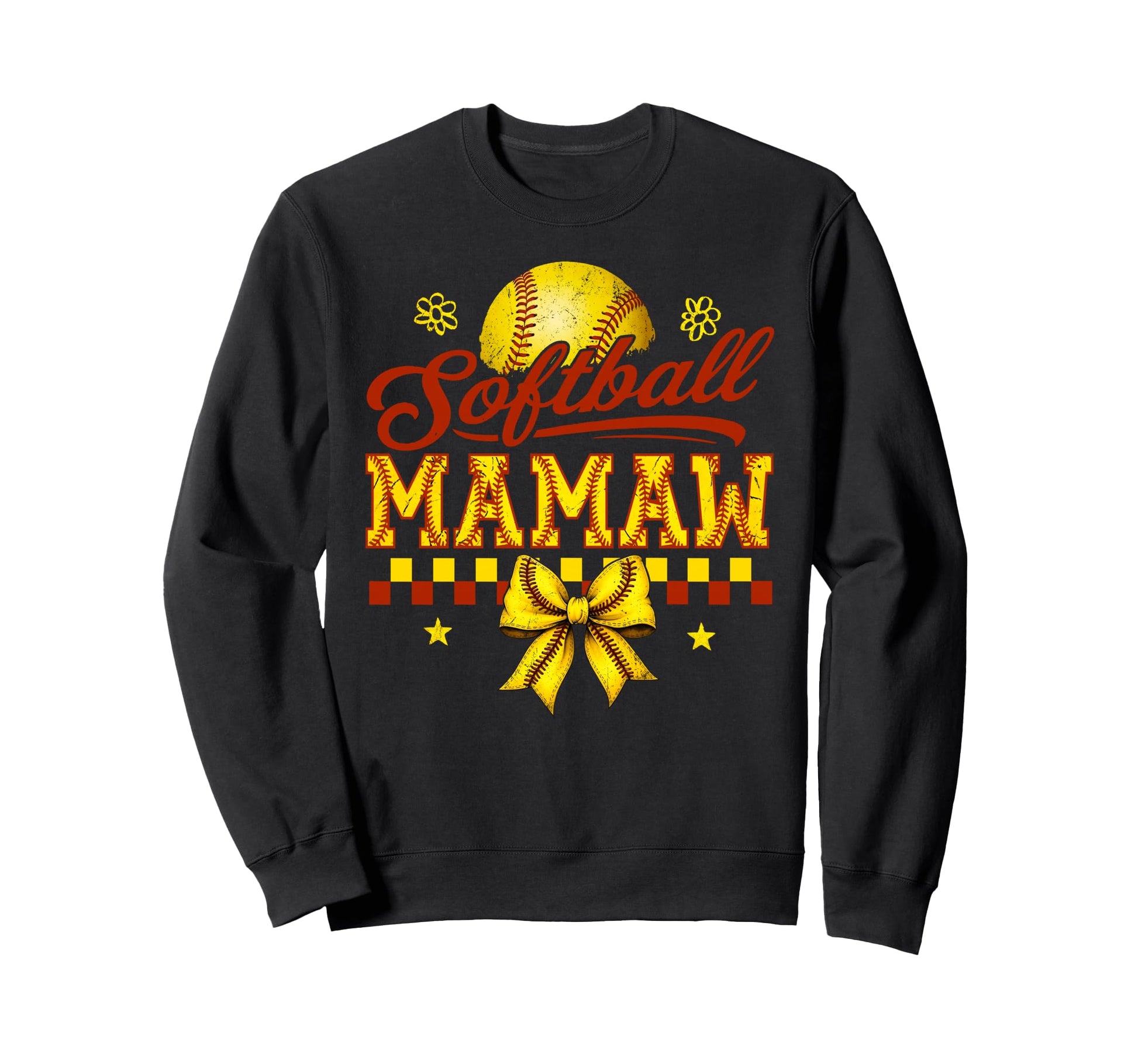 Softball Mamaw Coquette Bow Sweatshirt - Minimalist Print for Adults - T-Shirt, Sweatshirt, Hoodie