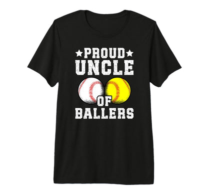 Mens Proud Uncle Ballers Baseball T-Shirt - Custom Art Print for Adults - T-Shirt, Sweatshirt, Hoodie