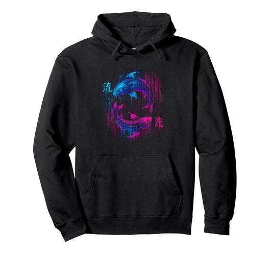 Yin And Yang Japanese Koi Fish Hoodie - Casual Everyday Wear Men Women - T-Shirt, Sweatshirt, Hoodie