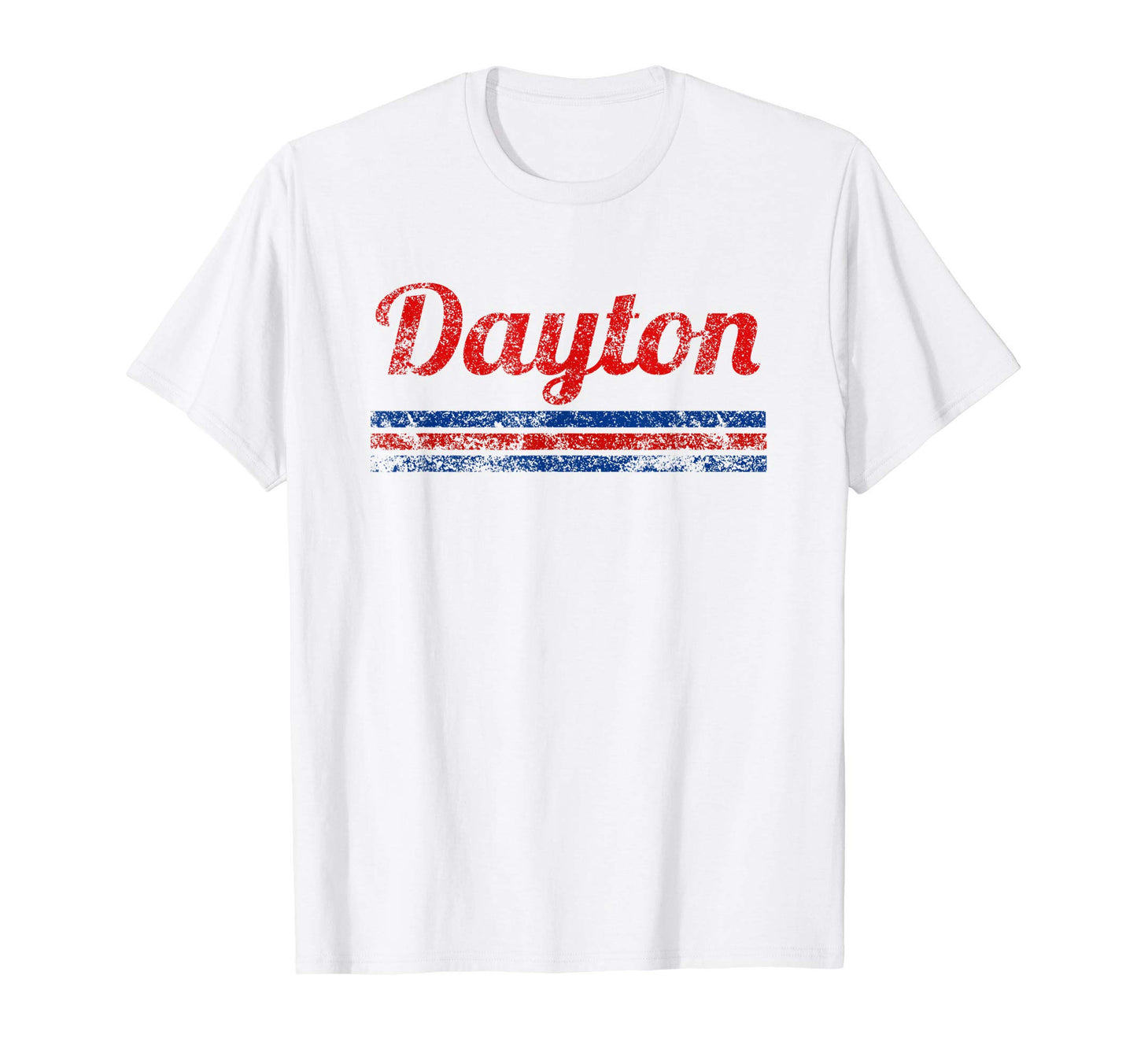 Dayton Ohio Weathered Stripe Throwback T-Shirt - Unique Graphic Unisex - T-Shirt, Sweatshirt, Hoodie