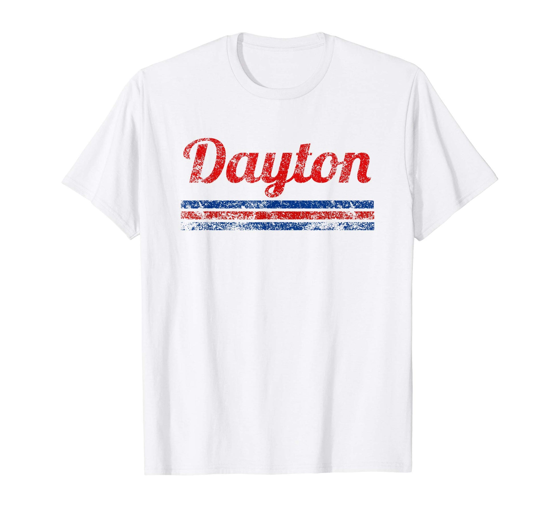 Dayton Ohio Weathered Stripe Throwback T-Shirt - Unique Graphic Unisex - T-Shirt, Sweatshirt, Hoodie