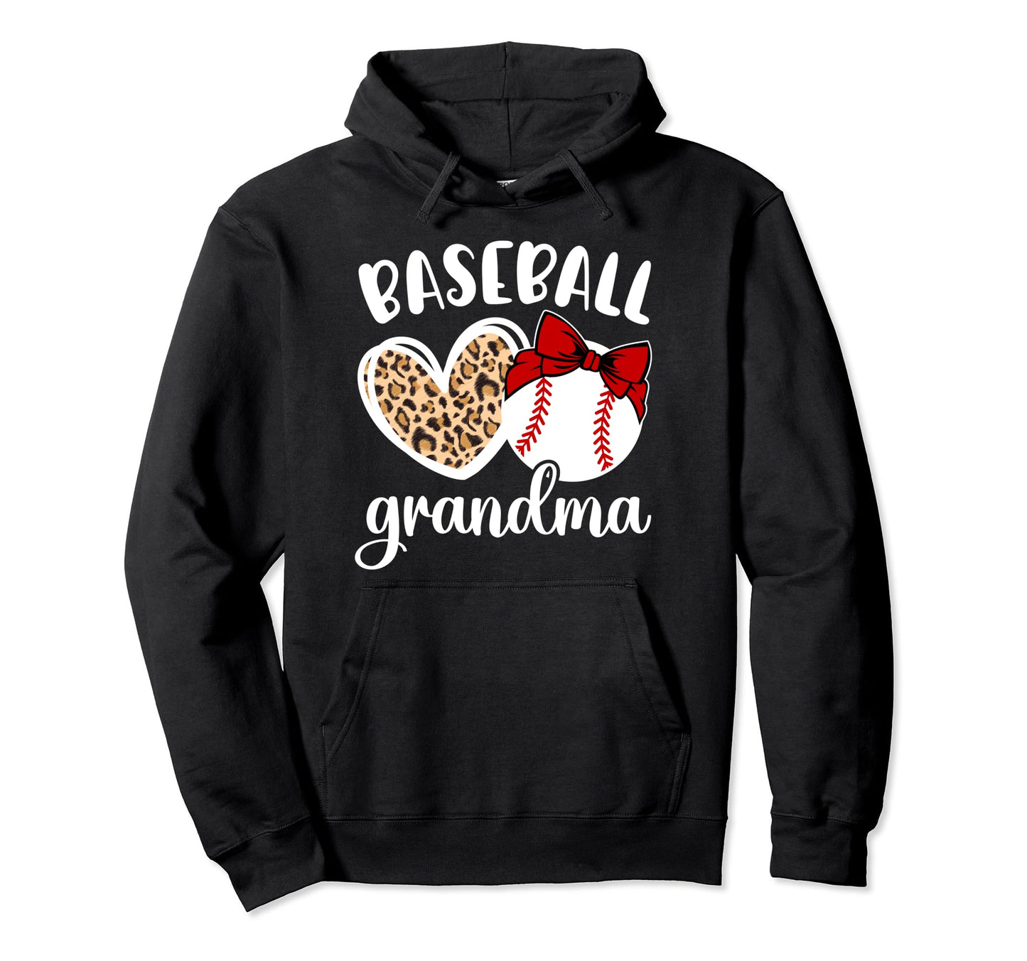 Baseball Grandma Heart Grandma Hoodie - Novelty Apparel for Adults - T-Shirt, Sweatshirt, Hoodie