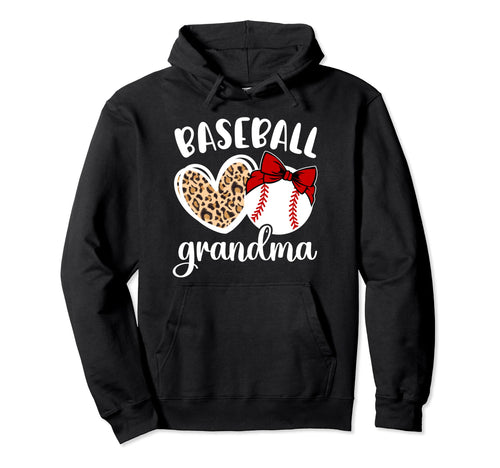 Baseball Grandma Heart Grandma Hoodie - Novelty Apparel for Adults - T-Shirt, Sweatshirt, Hoodie
