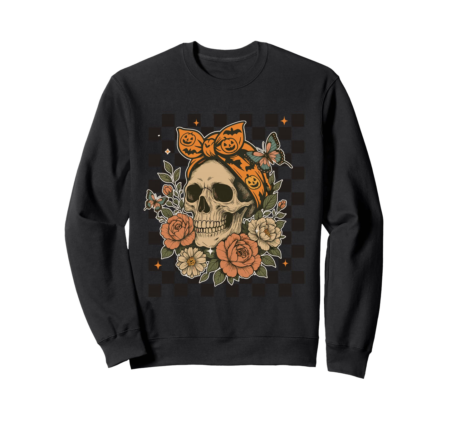 Boho Skull Halloween Sweatshirt - Custom Art Print for Adults - T-Shirt, Sweatshirt, Hoodie