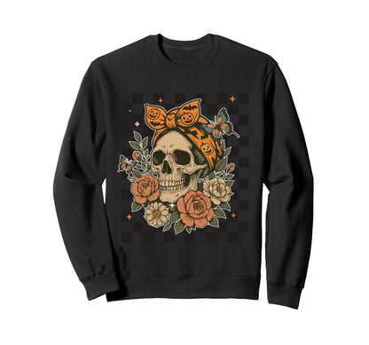 Boho Skull Halloween Sweatshirt - Custom Art Print for Adults - T-Shirt, Sweatshirt, Hoodie