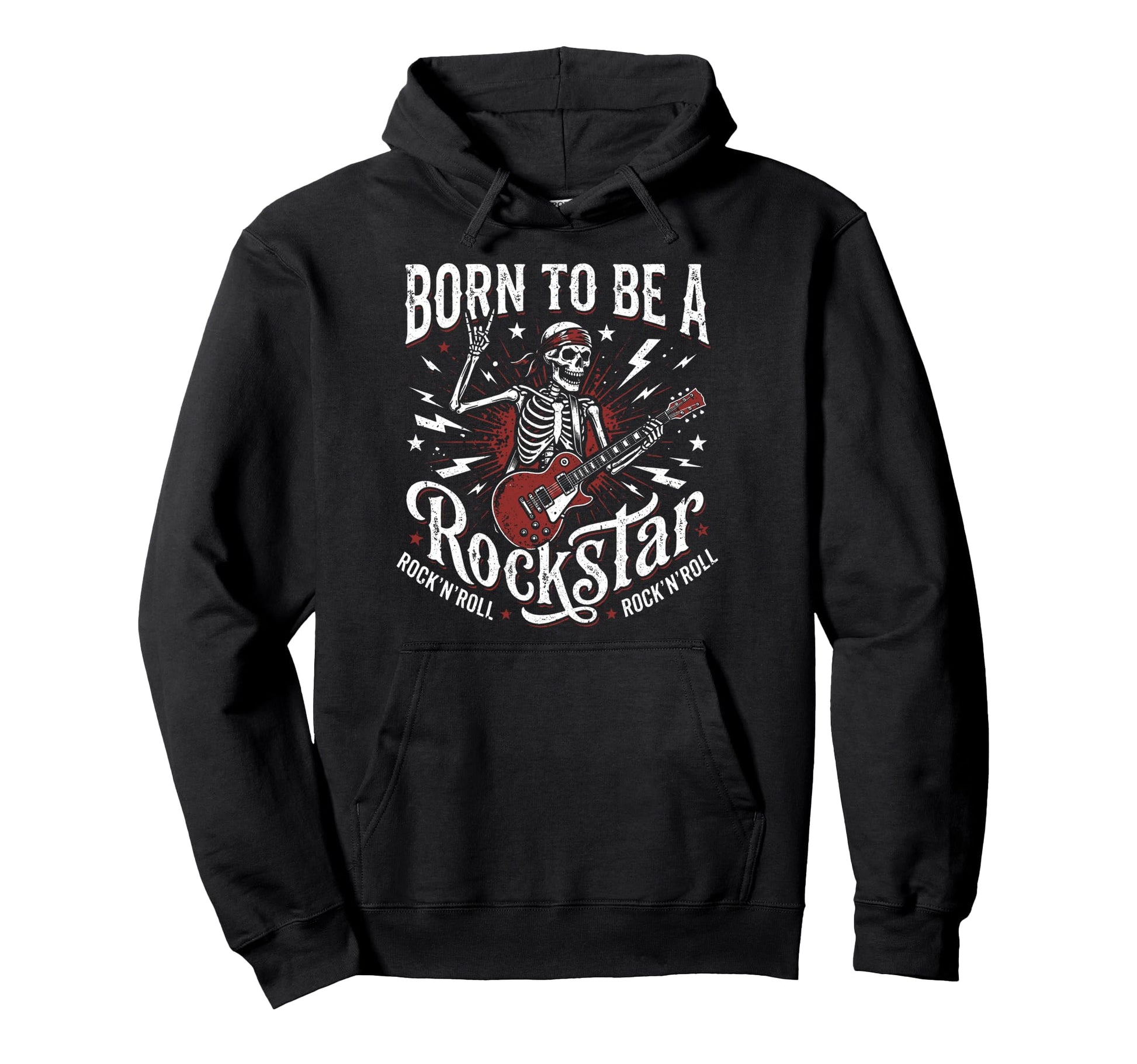 Born To Be Rockstar Rock N Roll Rock Band Hoodie - Unique Graphic Unisex - T-Shirt, Sweatshirt, Hoodie