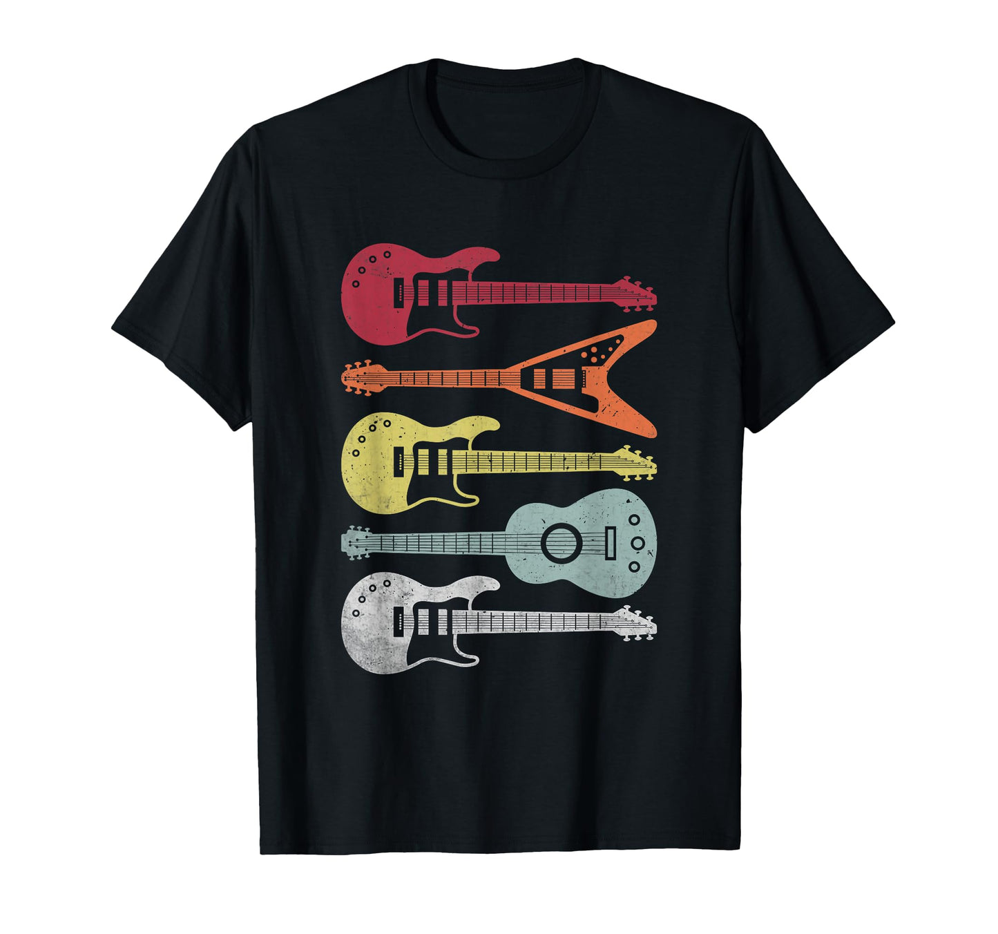Colorful Guitar Rock Music Festival Vibes T-Shirt - Novelty Apparel Unisex - T-Shirt, Sweatshirt, Hoodie