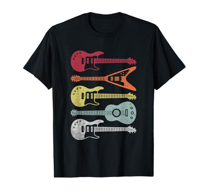 Colorful Guitar Rock Music Festival Vibes T-Shirt - Novelty Apparel Unisex - T-Shirt, Sweatshirt, Hoodie