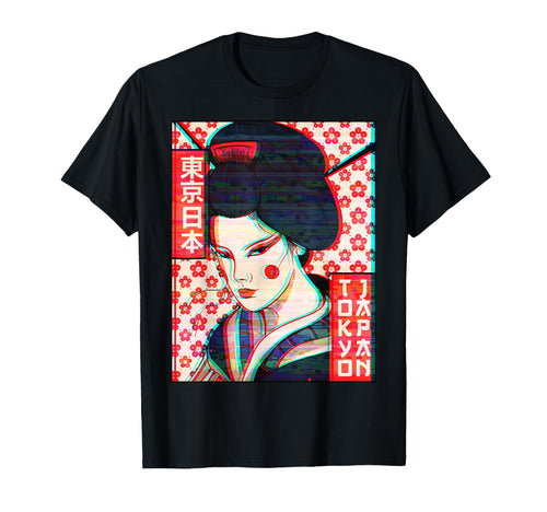 Geisha Tokyo Japan Vaporwave T-Shirt - Casual Everyday Wear Men Women - T-Shirt, Sweatshirt, Hoodie