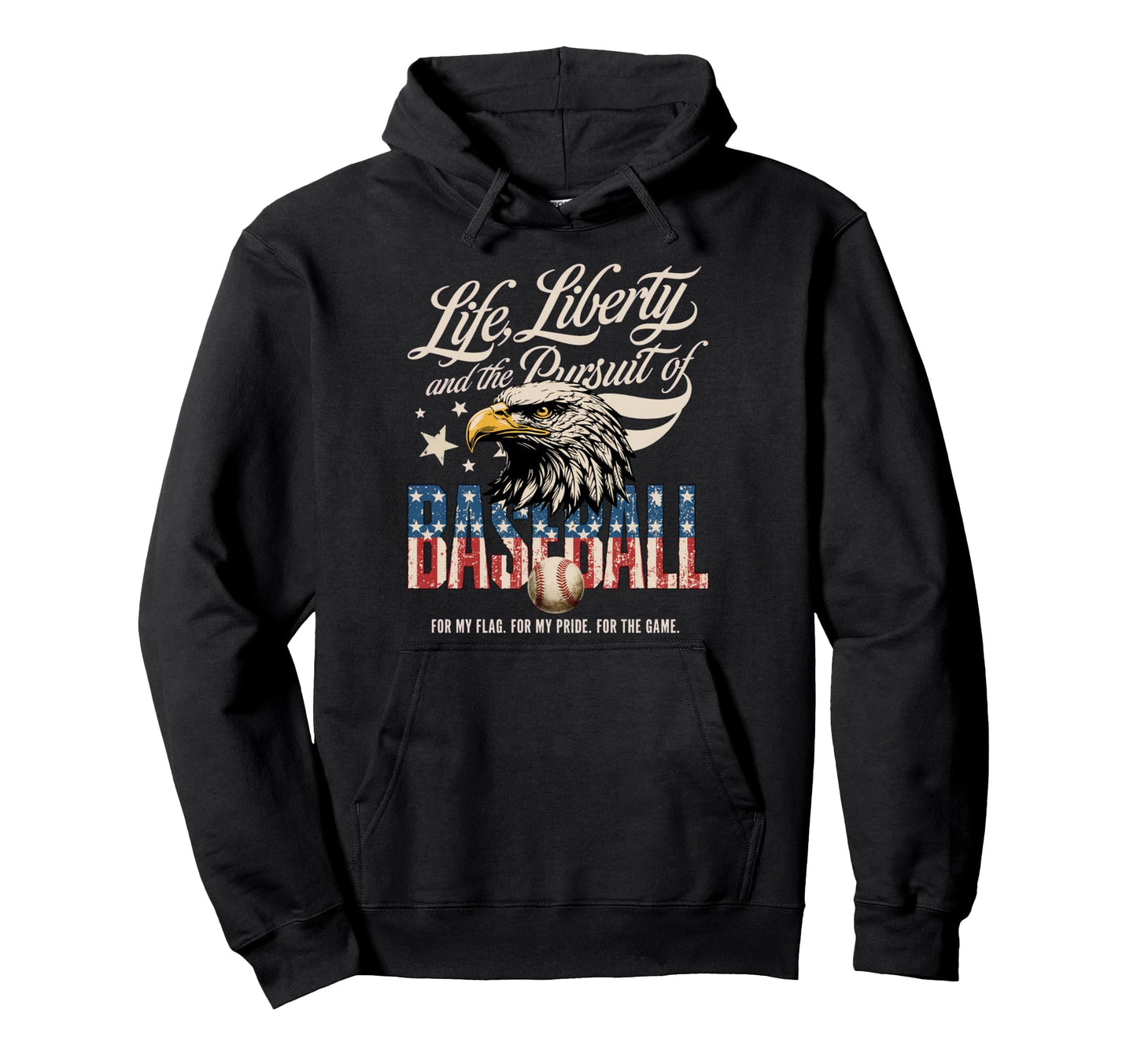 Usa Patriotic Baseball Hoodie - Graphic Print for Adults - T-Shirt, Sweatshirt, Hoodie