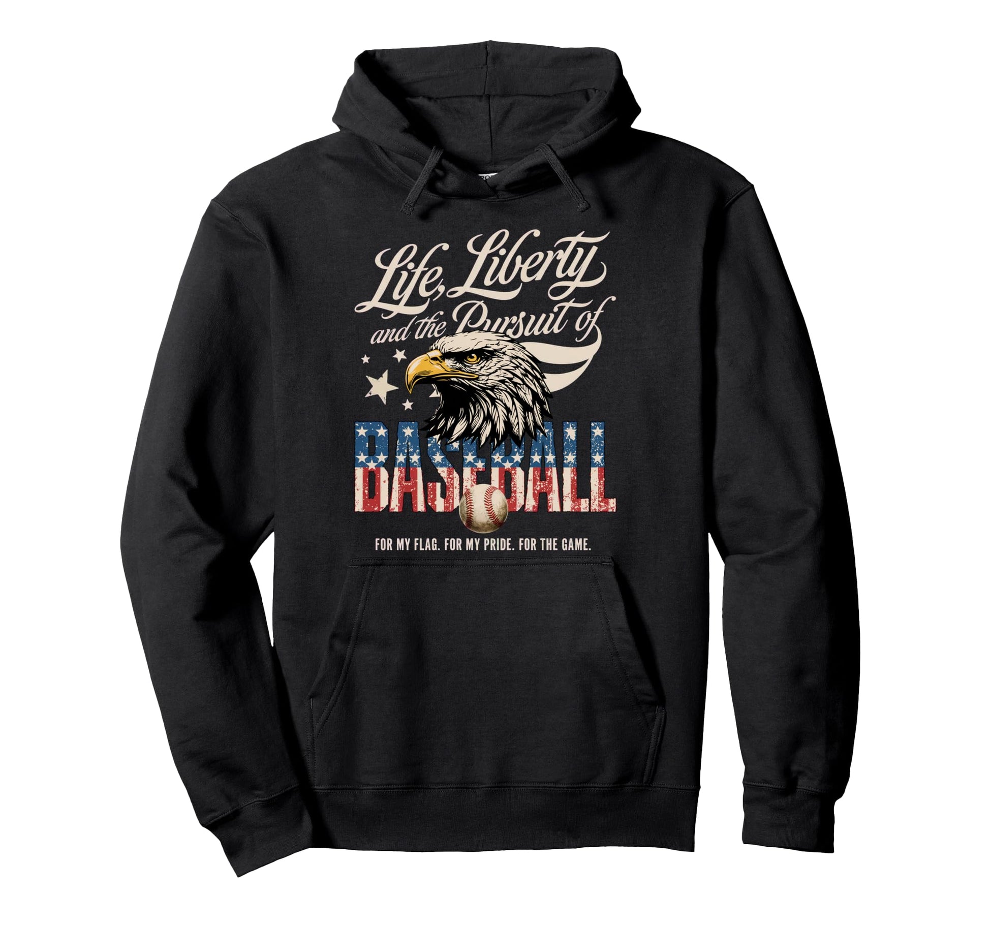 Usa Patriotic Baseball Hoodie - Graphic Print for Adults - T-Shirt, Sweatshirt, Hoodie