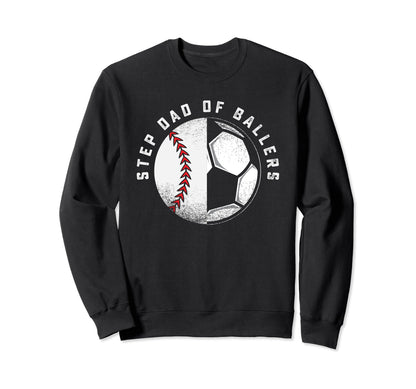 Step Dad Baseball Player Son Soccer Sweatshirt - Custom Art Print Unisex - T-Shirt, Sweatshirt, Hoodie