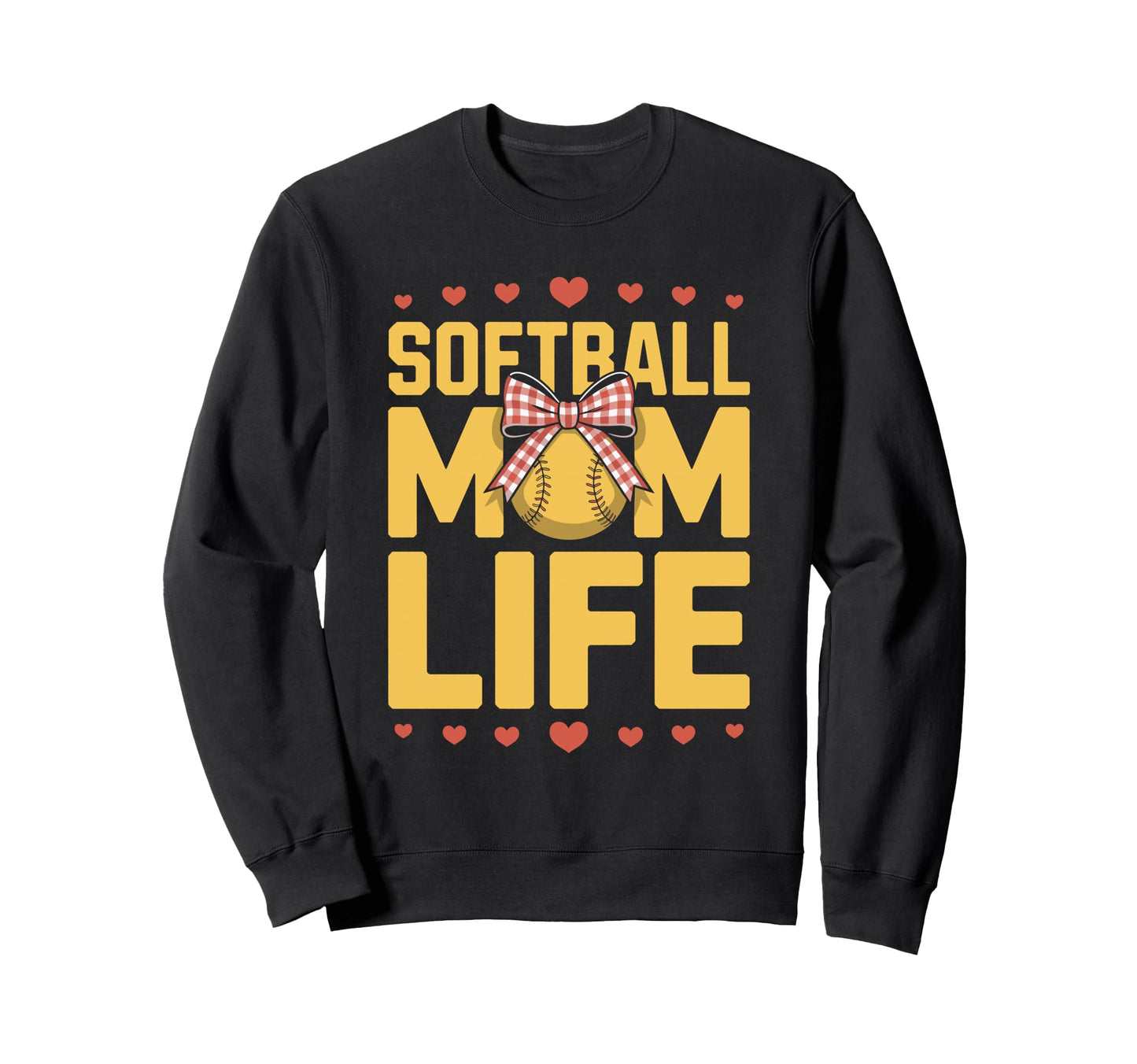 Softball Mom Life Baseball Sweatshirt - Aesthetic Graphic for Adults - T-Shirt, Sweatshirt, Hoodie