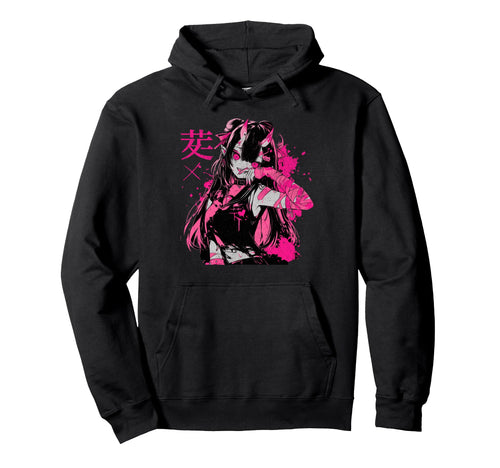 Goth Grunge Demon Anime Waifu Horror Hoodie - Trendy Graphic for Adults - T-Shirt, Sweatshirt, Hoodie