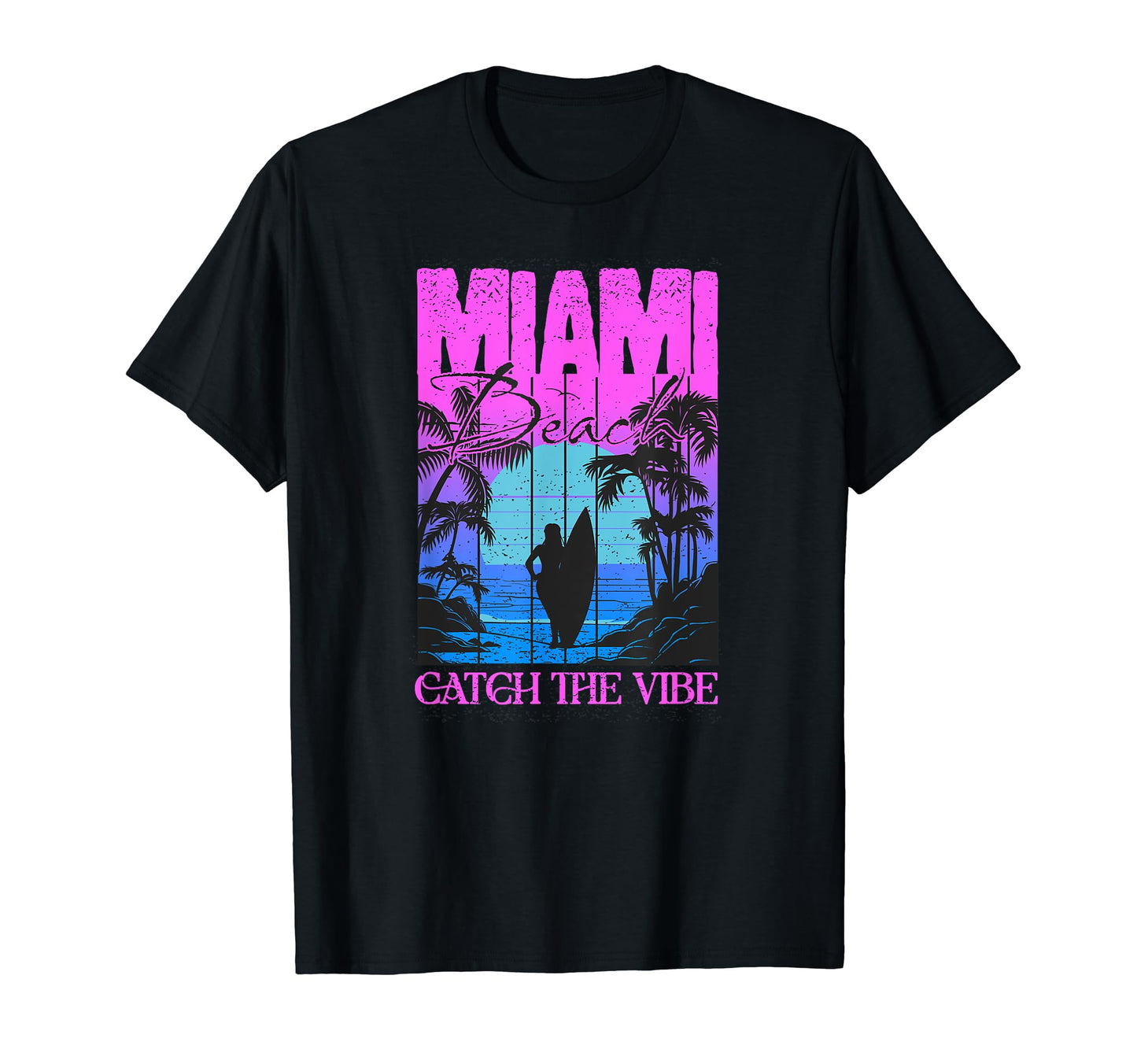Miami Beach Souvenir Vaporwave T-Shirt - Minimalist Print for Adults - T-Shirt, Sweatshirt, Hoodie