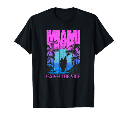 Miami Beach Souvenir Vaporwave T-Shirt - Minimalist Print for Adults - T-Shirt, Sweatshirt, Hoodie