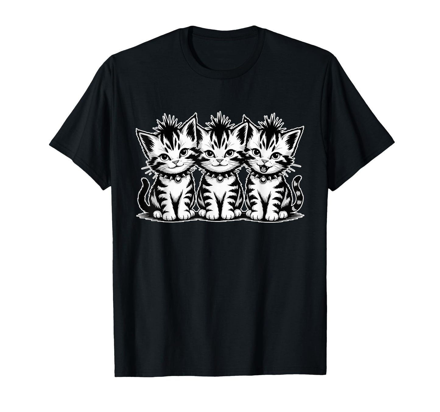 Punk Rock Kittens Mohawk Alternative Cat T-Shirt - Novelty Apparel Unisex - T-Shirt, Sweatshirt, Hoodie