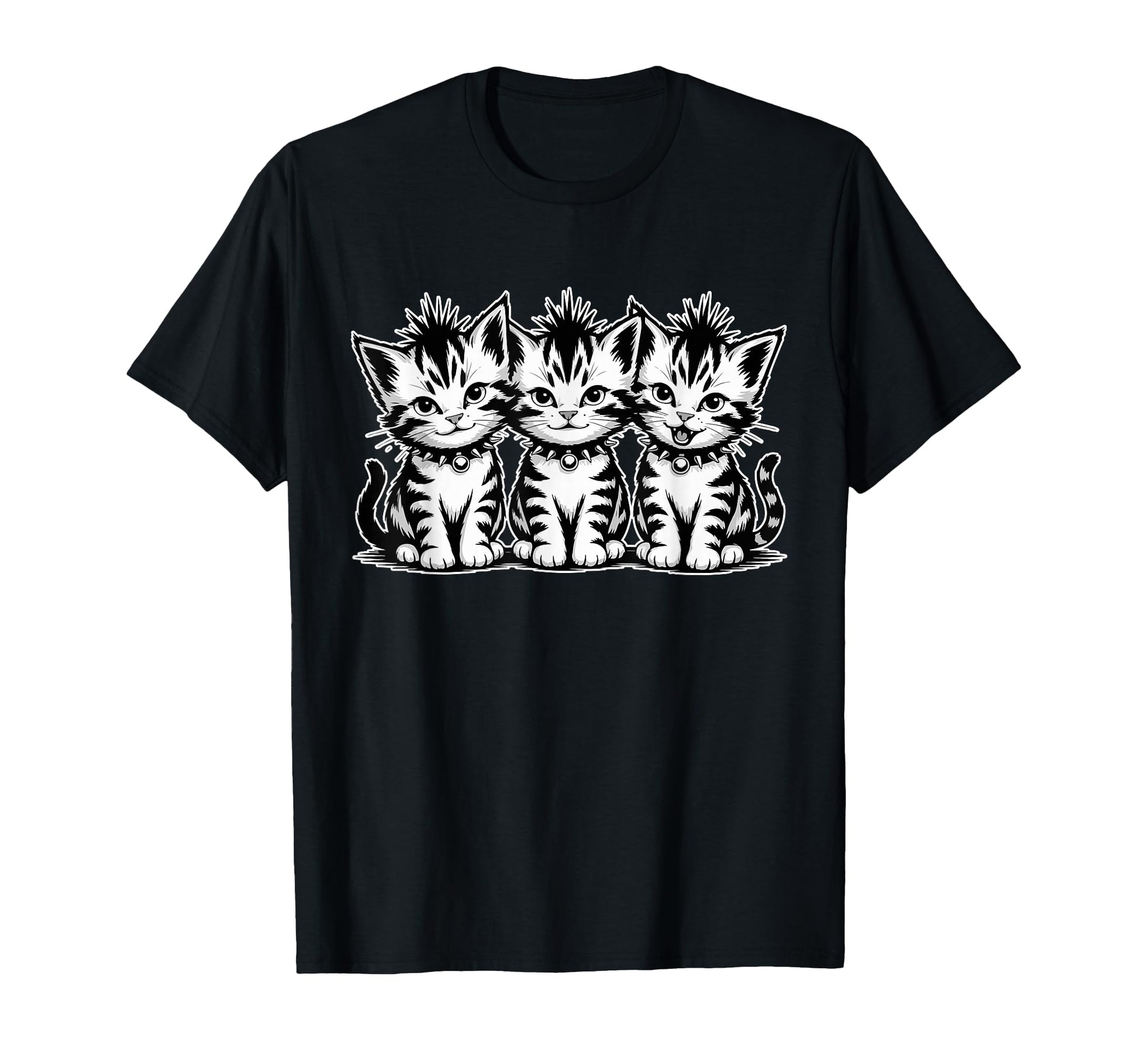Punk Rock Kittens Mohawk Alternative Cat T-Shirt - Novelty Apparel Unisex - T-Shirt, Sweatshirt, Hoodie