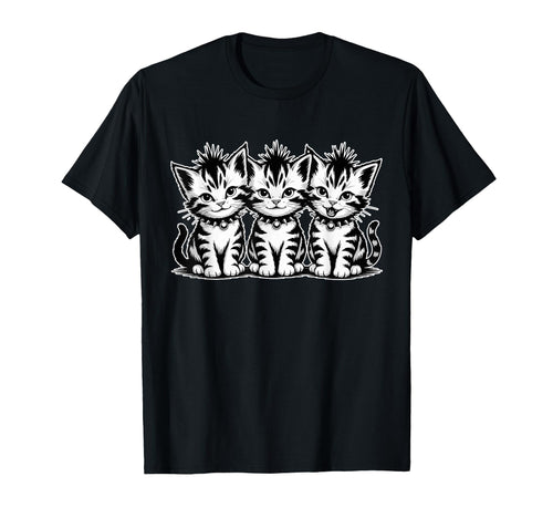 Punk Rock Kittens Mohawk Alternative Cat T-Shirt - Novelty Apparel Unisex - T-Shirt, Sweatshirt, Hoodie