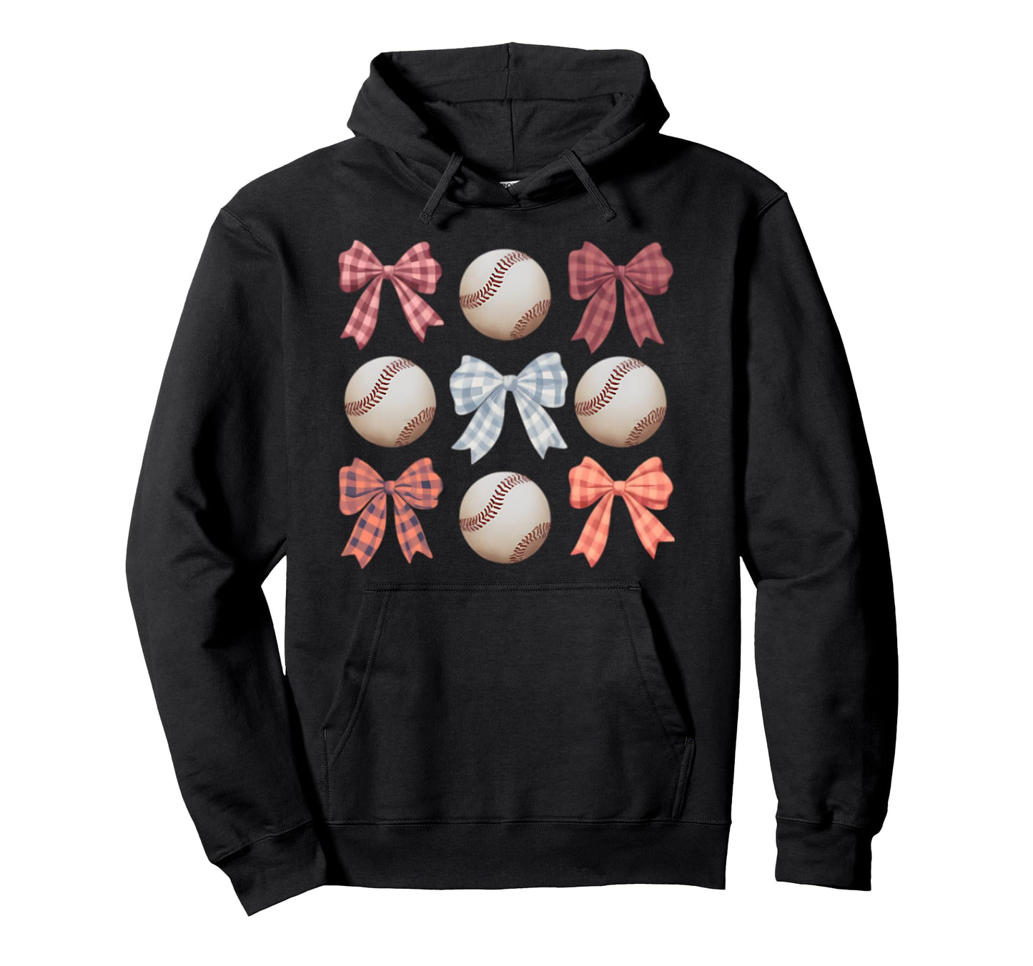Baseball Coquette Bow Mom Sister Hoodie - Trendy Graphic Men Women - T-Shirt, Sweatshirt, Hoodie