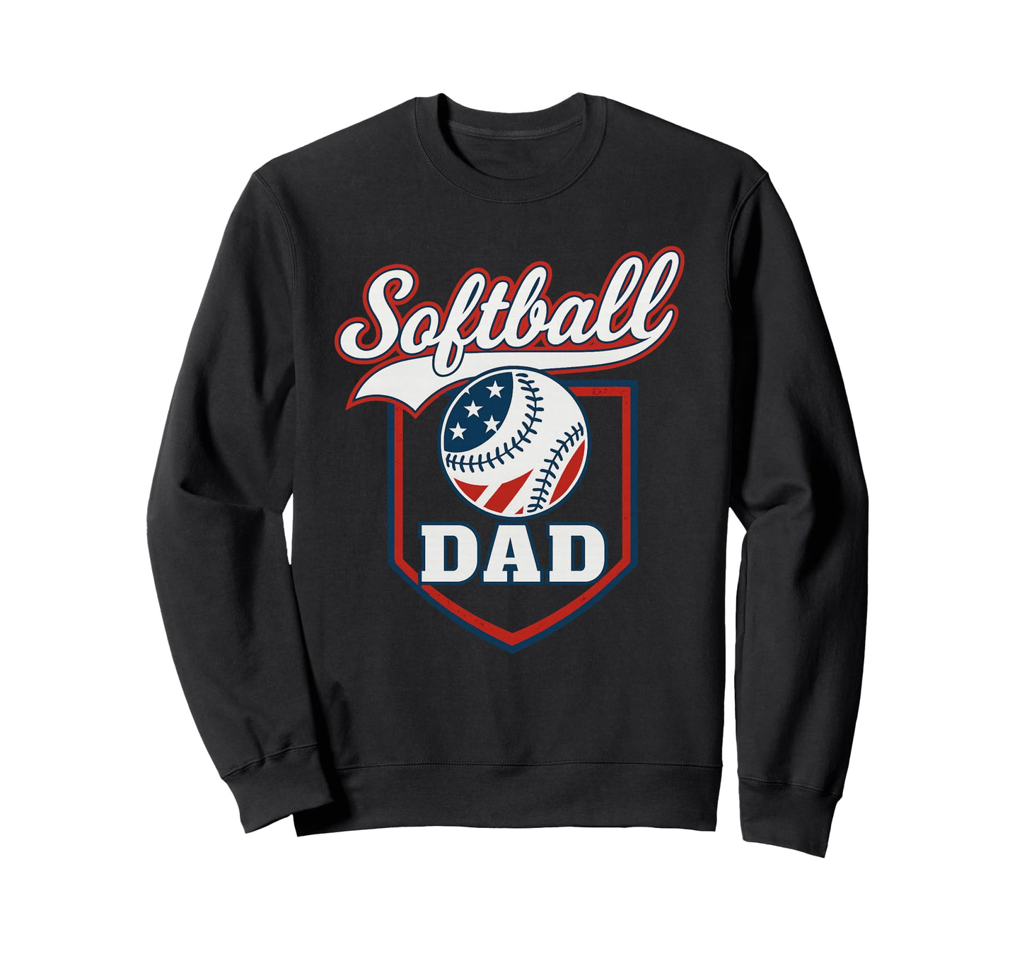 Patriotic Softball Dad Us Flag Proud Sweatshirt - Aesthetic Graphic Unisex - T-Shirt, Sweatshirt, Hoodie