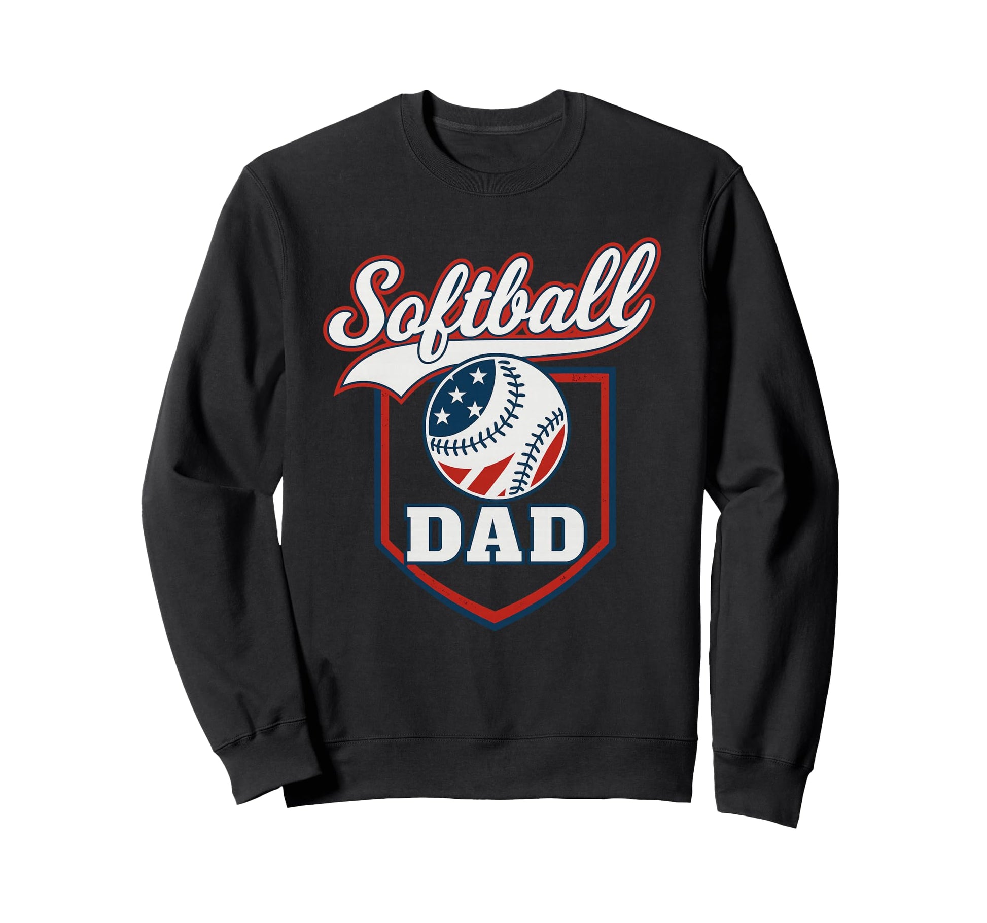 Patriotic Softball Dad Us Flag Proud Sweatshirt - Aesthetic Graphic Unisex - T-Shirt, Sweatshirt, Hoodie