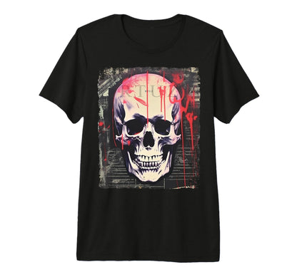 Aesthetic Streetwear Skull Tri Blend T-Shirt - Streetwear Style for Adults - T-Shirt, Sweatshirt, Hoodie