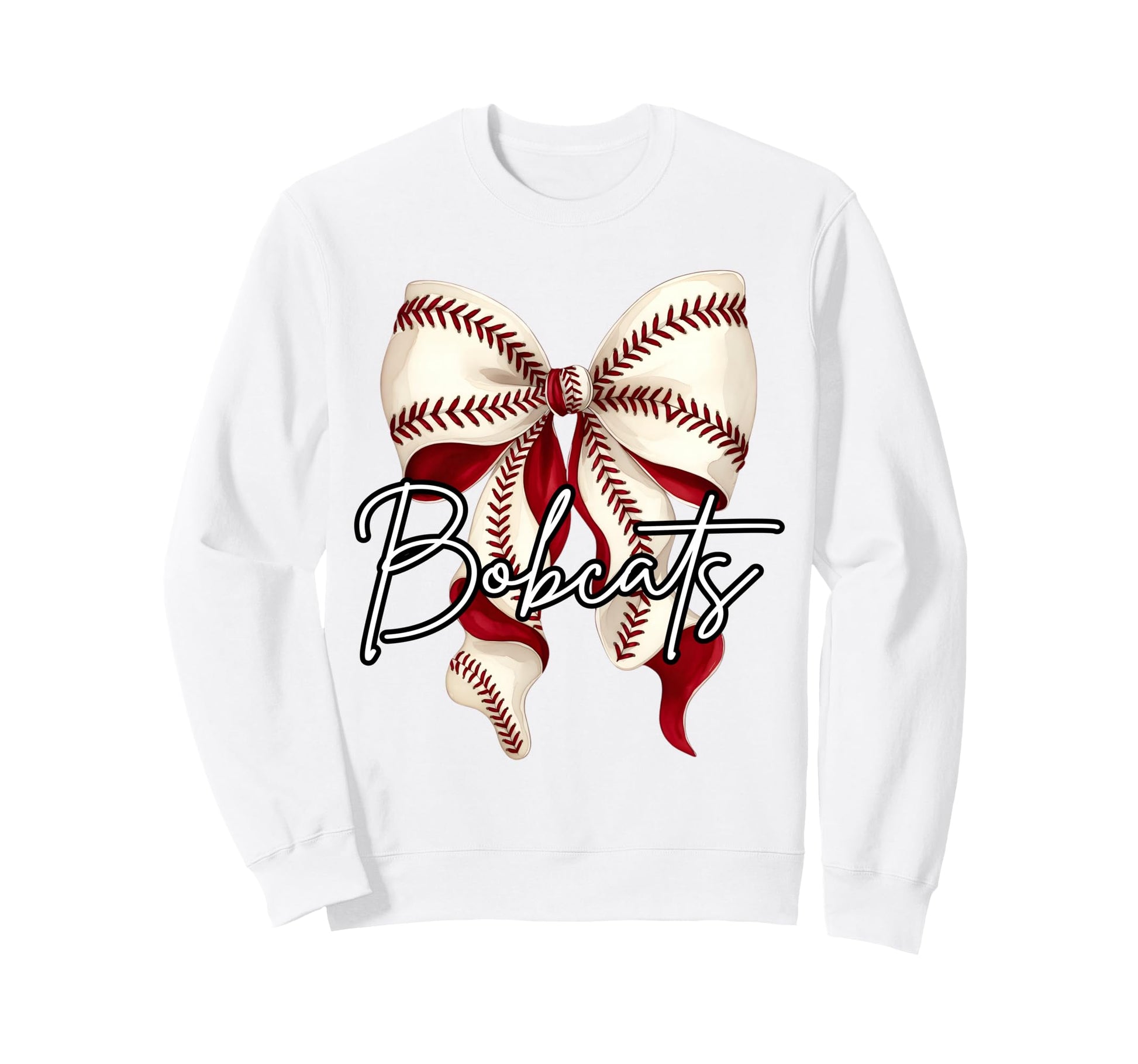 Bobcats Baseball Mom Coquette Bow Game Sweatshirt - Graphic Print Unisex - T-Shirt, Sweatshirt, Hoodie