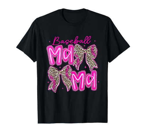 Leopard Baseball Mama Mothers Day Game T-Shirt - Minimalist Print Unisex - T-Shirt, Sweatshirt, Hoodie