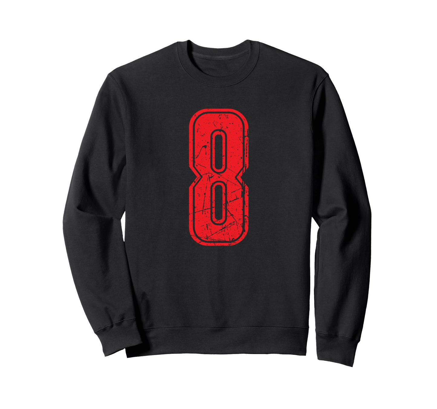 Number 8 Red Sport Varsity Number 8 Sweatshirt - Streetwear Style Unisex - T-Shirt, Sweatshirt, Hoodie