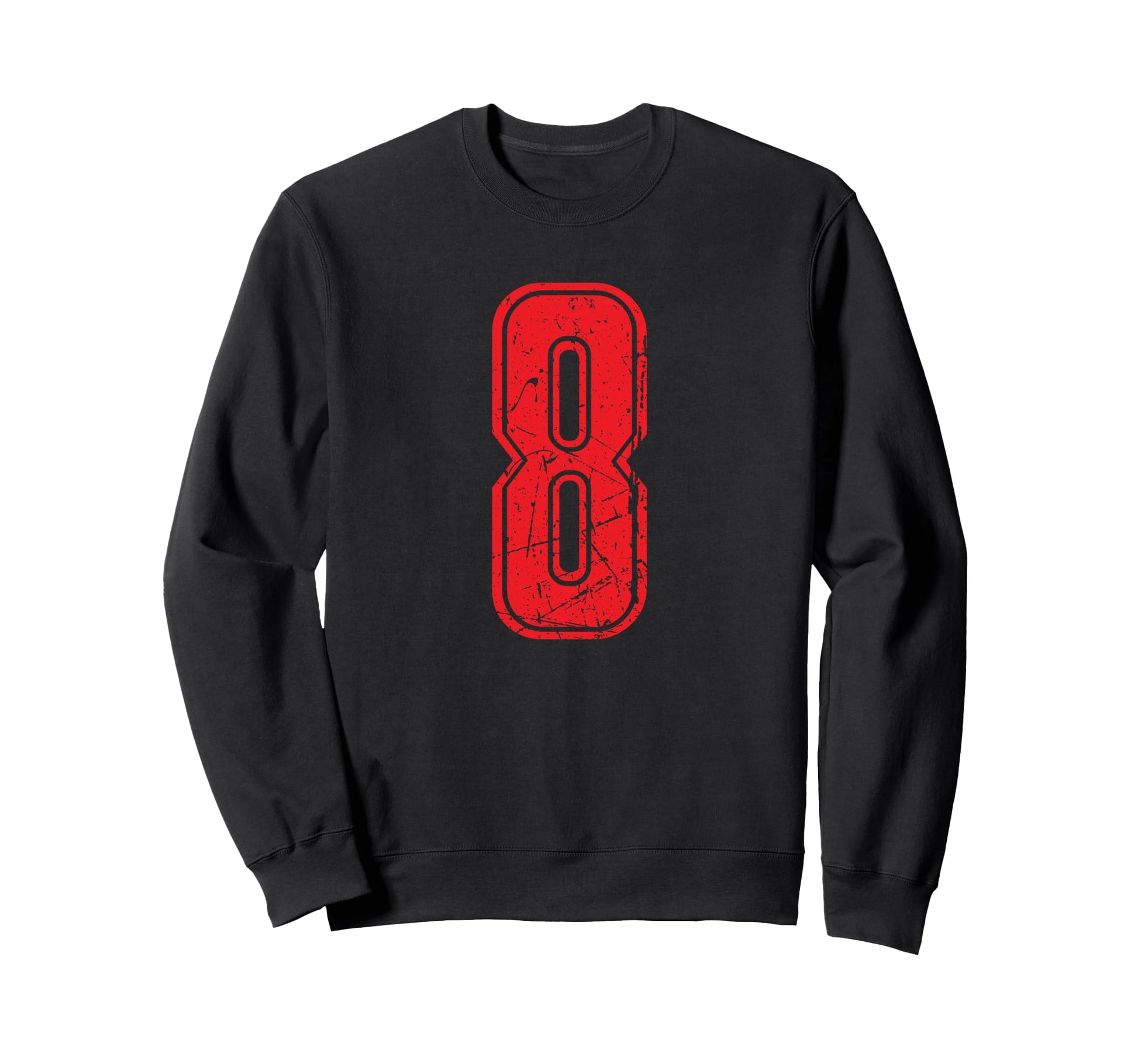 Number 8 Red Sport Varsity Number 8 Sweatshirt - Streetwear Style Unisex - T-Shirt, Sweatshirt, Hoodie