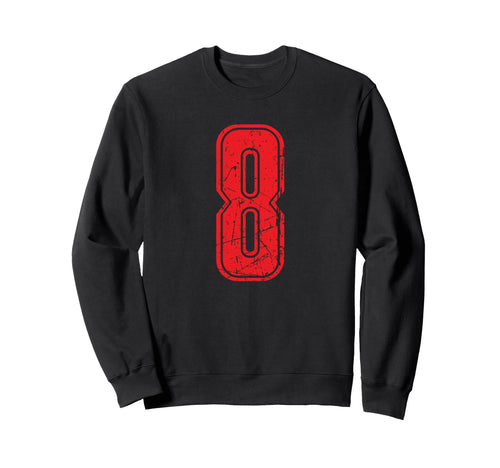 Number 8 Red Sport Varsity Number 8 Sweatshirt - Streetwear Style Unisex - T-Shirt, Sweatshirt, Hoodie