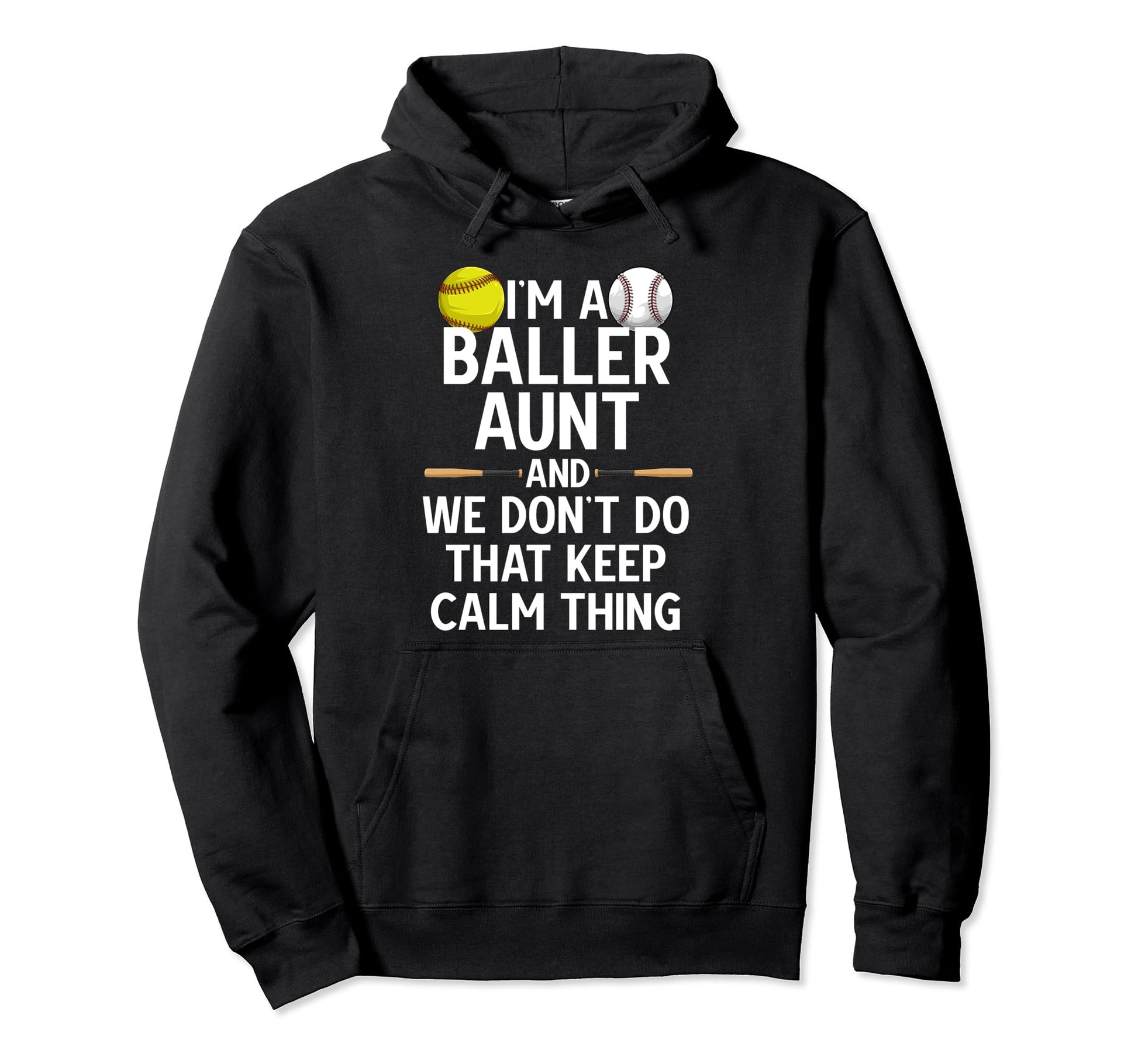 Im Baller Aunt Softball Baseball Aunt Hoodie - Unique Graphic Unisex - T-Shirt, Sweatshirt, Hoodie