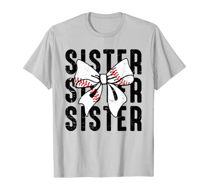 Coquette Baseball Sister Bow T-Shirt - Streetwear Style for Adults - T-Shirt, Sweatshirt, Hoodie