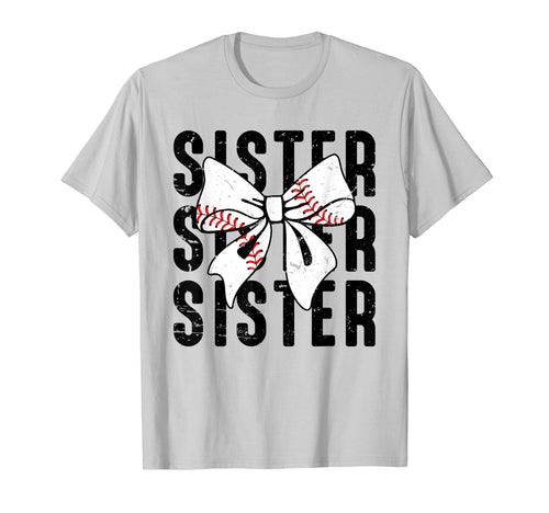 Coquette Baseball Sister Bow T-Shirt - Streetwear Style for Adults - T-Shirt, Sweatshirt, Hoodie