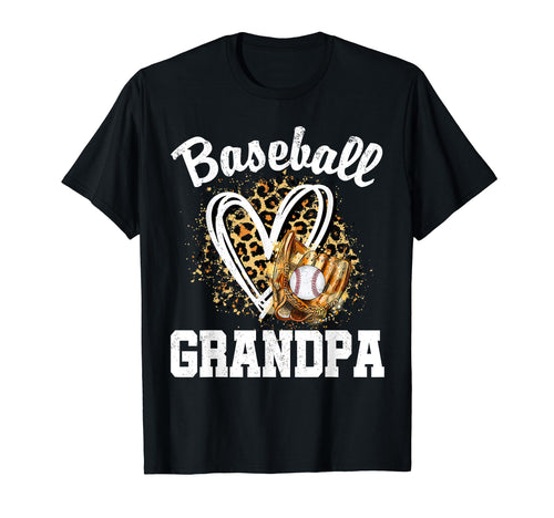Baseball Grandpa Leopard Heart Matching T-Shirt - Graphic Print for Adults - T-Shirt, Sweatshirt, Hoodie