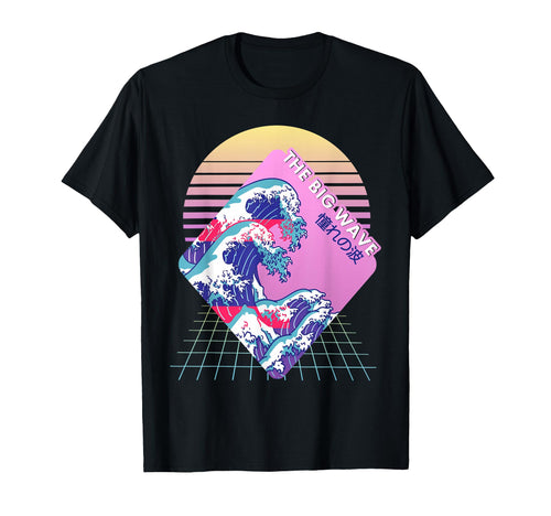 Great Wave Japanese Vaporwave 90S T-Shirt - Novelty Apparel for Adults - T-Shirt, Sweatshirt, Hoodie