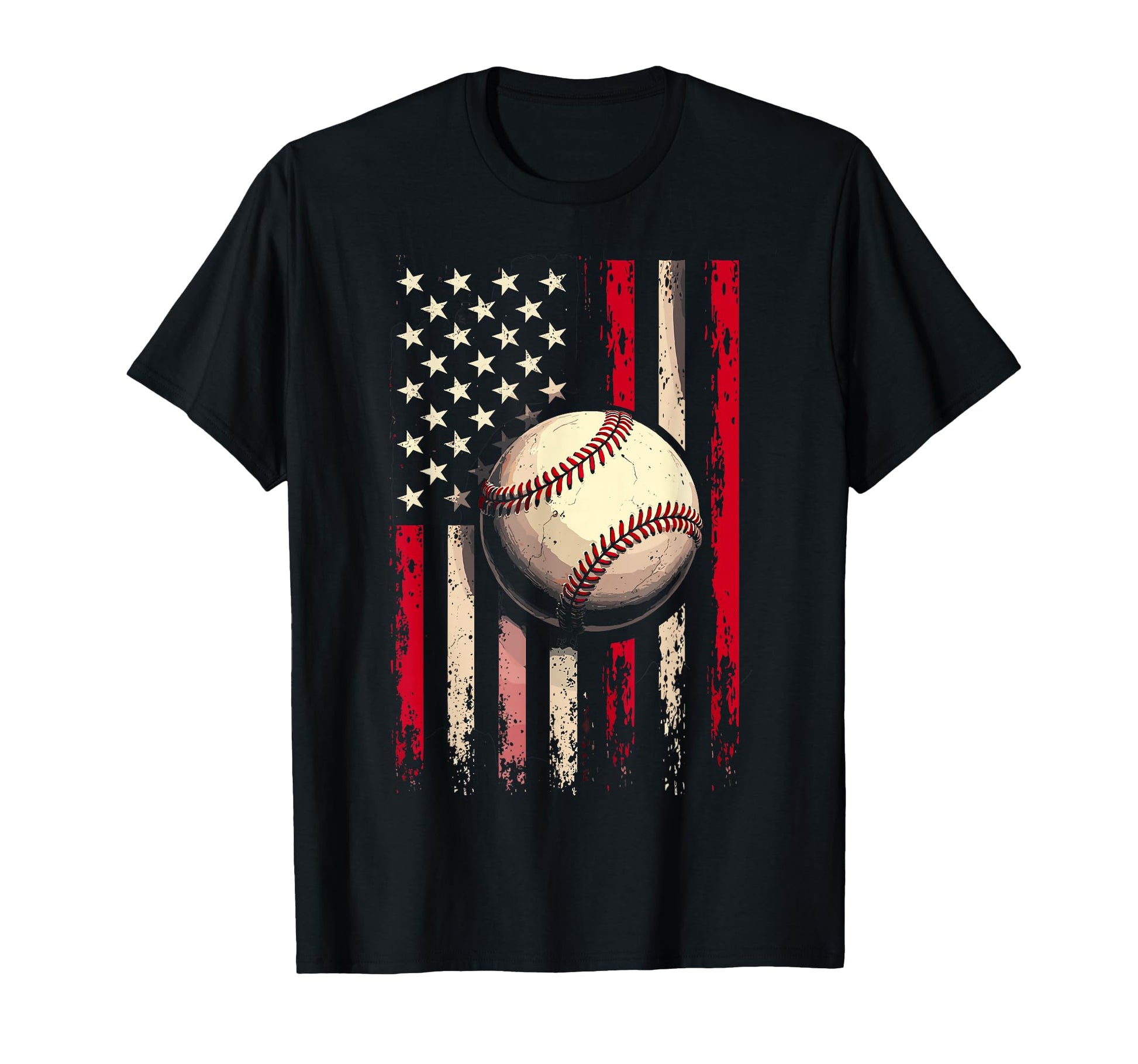 Baseball Us Flag Baseball Lover T-Shirt - Casual Everyday Wear Men Women - T-Shirt, Sweatshirt, Hoodie