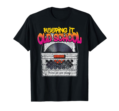 Keeping It Old School Vinyl Record Crate T-Shirt - Trendy Graphic Unisex - T-Shirt, Sweatshirt, Hoodie