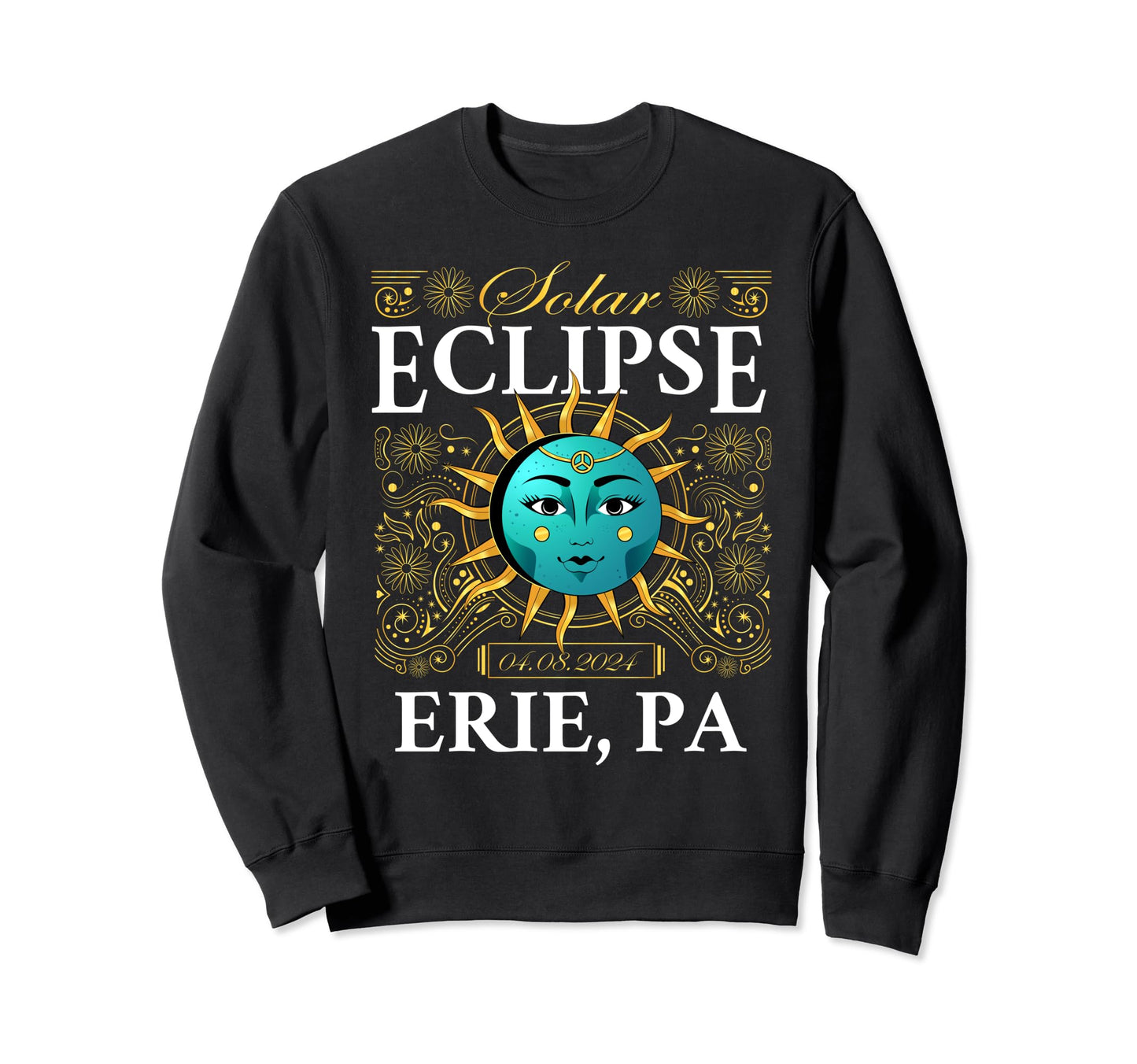Total Solar Eclipse Erie Pa 2024 Sweatshirt - Aesthetic Graphic Men Women - T-Shirt, Sweatshirt, Hoodie